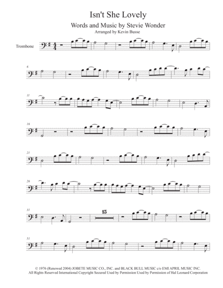 Isn't She Lovely (arr. Kevin Busse)