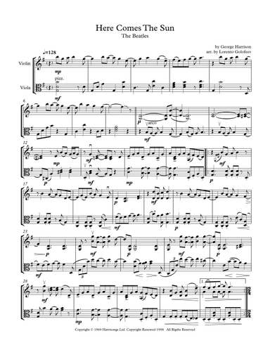 Here Comes The Sun (arr. Lorento Golofeev)