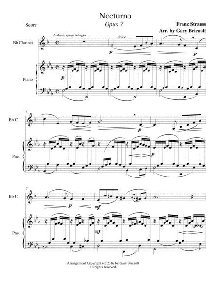 Nocturno - Opus 7 (arr. Gary Bricault)