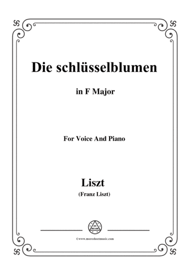 Liszt-Die schlüsselblumen in F Major,for Voice and Piano (arr. MSM)