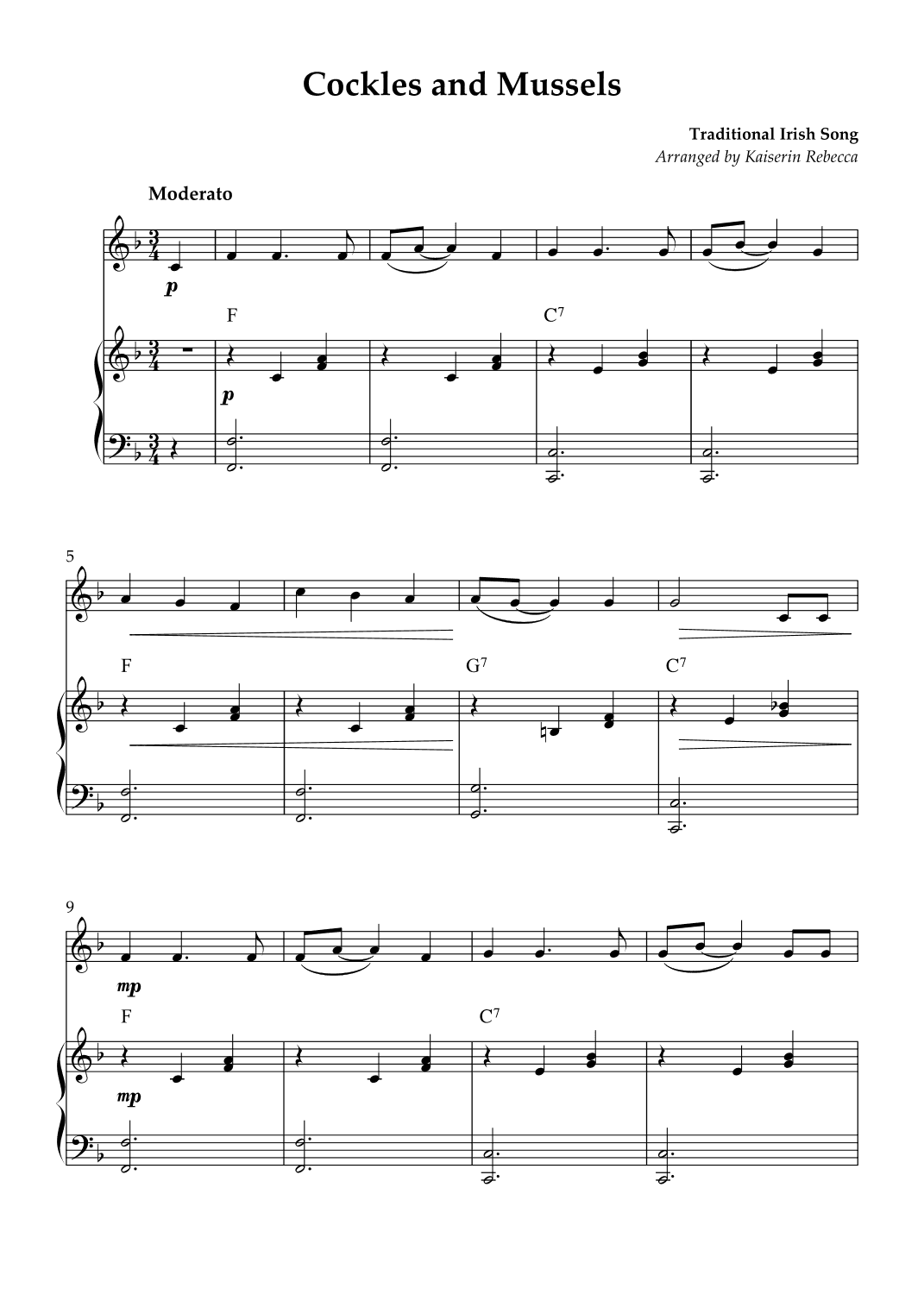 Cockles and Mussels (arr. Kaiserin Rebecca)