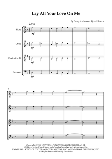 Lay All Your Love On Me (arr. Karen Gueiros)