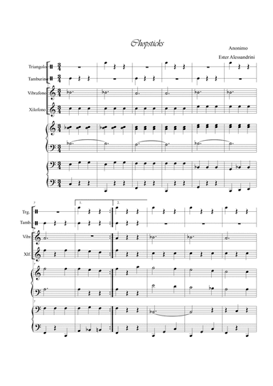 Chopsicks. Keyboards and Orff percussion (arr. Ester Alessandrini)