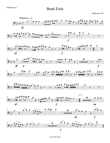 Beati Estis for 2 antiphonal tuba quartets (arr. Tim Olt)