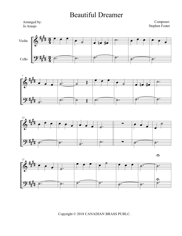 BEAUTIFUL DREAMER (arr. JO ARAÚJO)