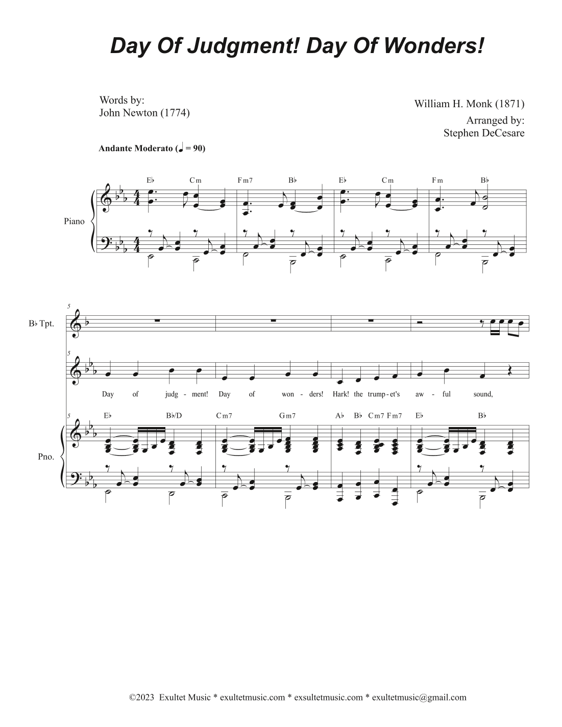 Day of Judgment! Day of Wonders! (Unison choir) (arr. Stephen DeCesare)
