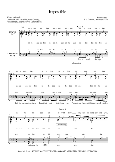Impossible (arr. Liz Garnett)