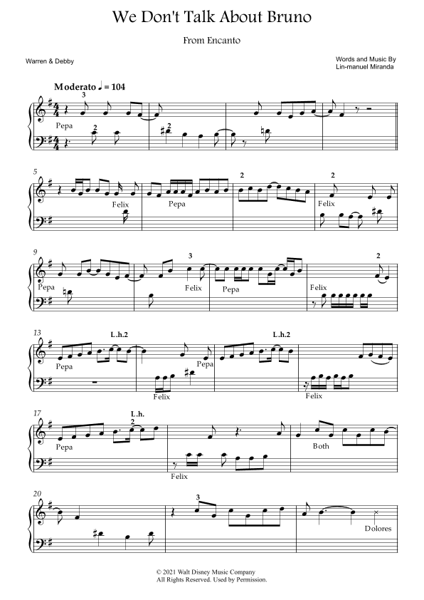 We Don't Talk About Bruno (arr. Warren & Debby)