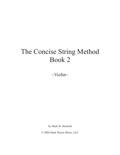 The Concise String Method- Violin Book 2