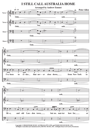 I Still Call Australia Home (arr. Andrew Emmet)
