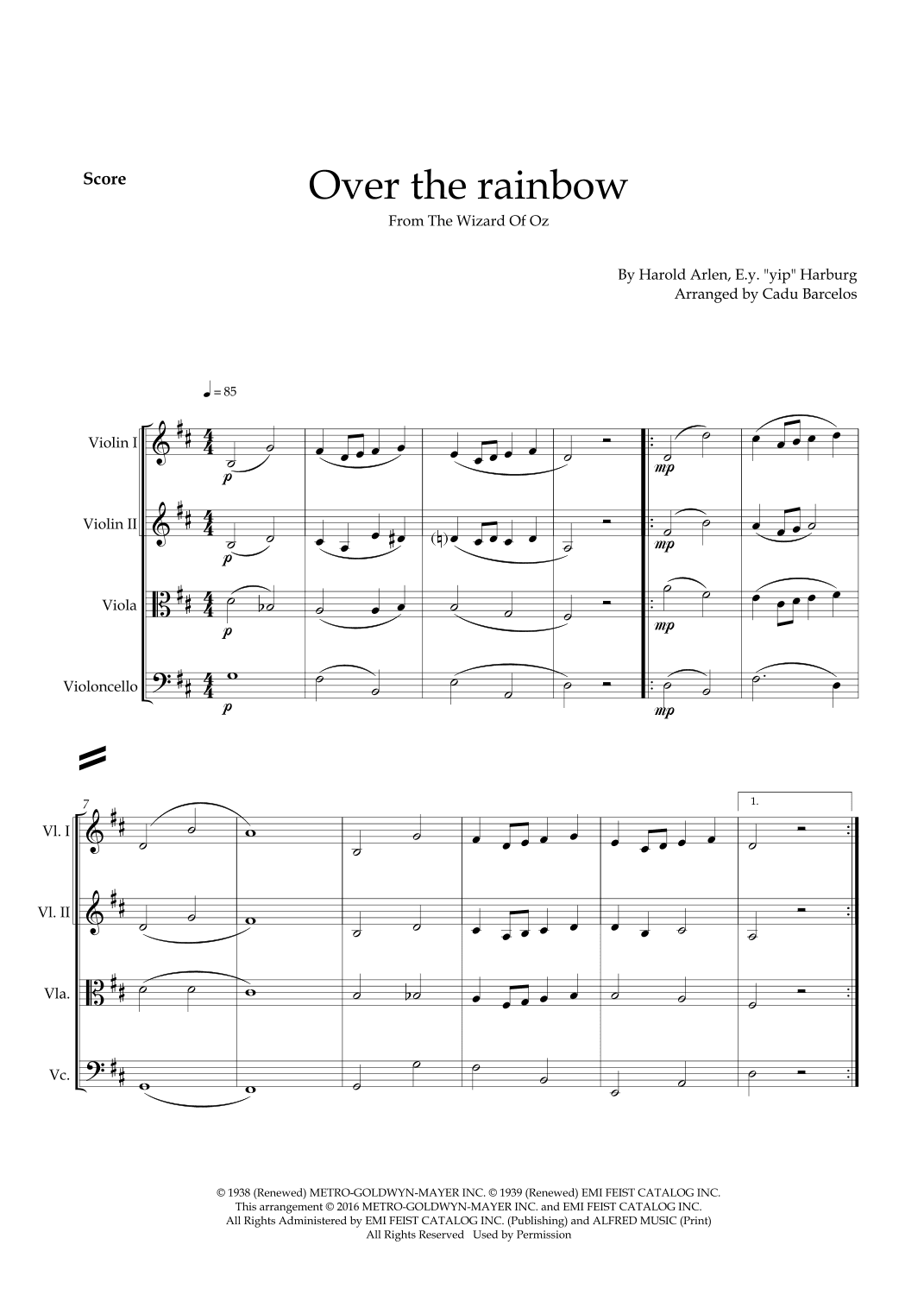 Over The Rainbow (arr. Cadu Barcelos)