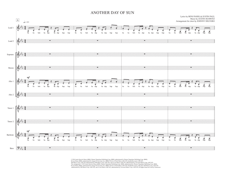 Another Day Of Sun (arr. Johnny DelToro)