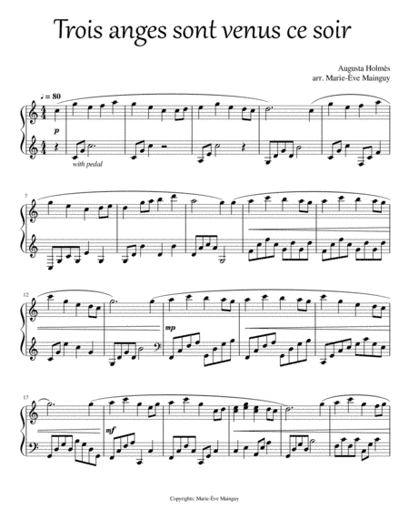 Trois anges sont venus ce soir (arr. Marie-Ève Mainguy)
