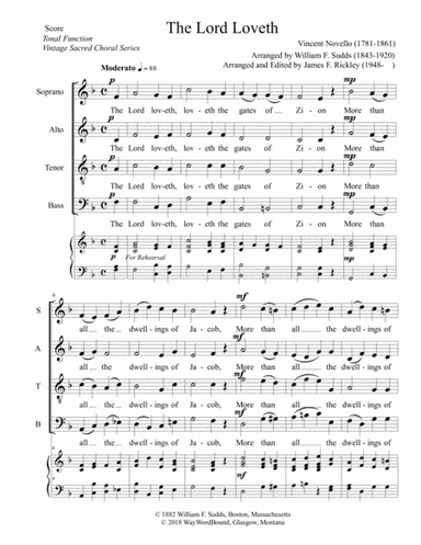 The Lord Loveth (arr. William F. Sudds, James F. Rickley)