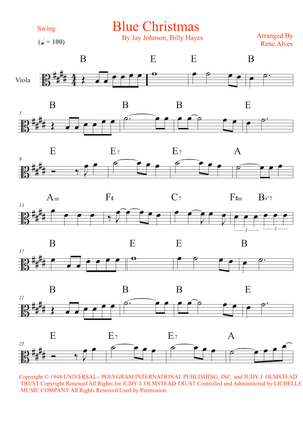 Blue Christmas (arr. Rene Alves)