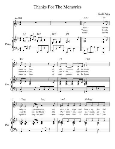 Thanks For The Memories (arr. John Fries)