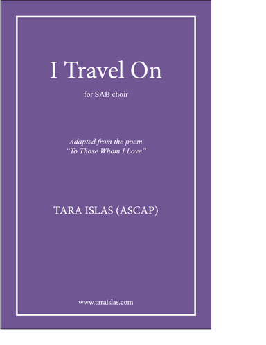 I Travel On for SAB choir