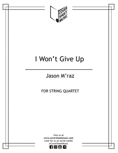 I Won't Give Up (arr. Jose Quintana)