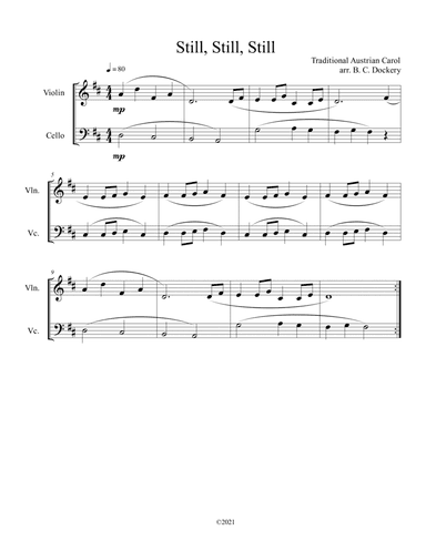 Still, Still, Still (Violin and Cello Duet) (arr. B. C. Dockery)