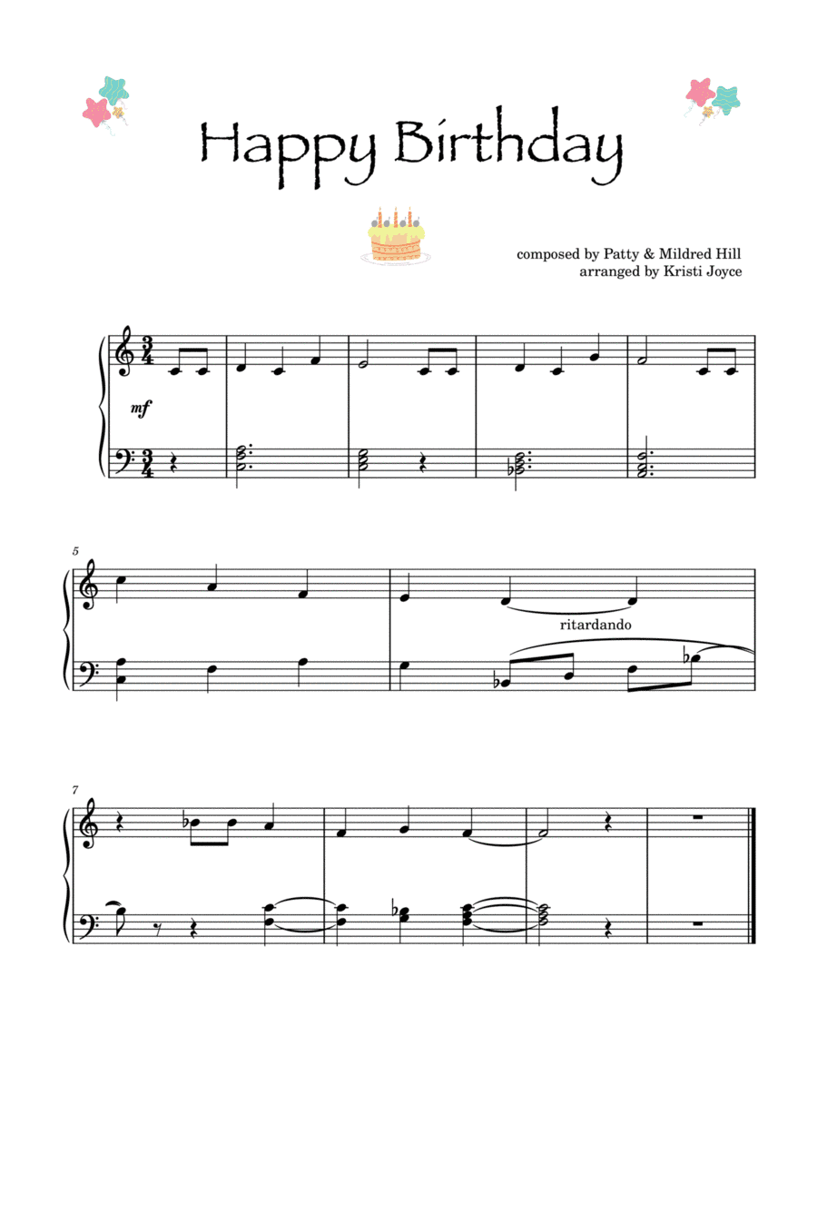 Happy Birthday (arr. Kristi Joyce)