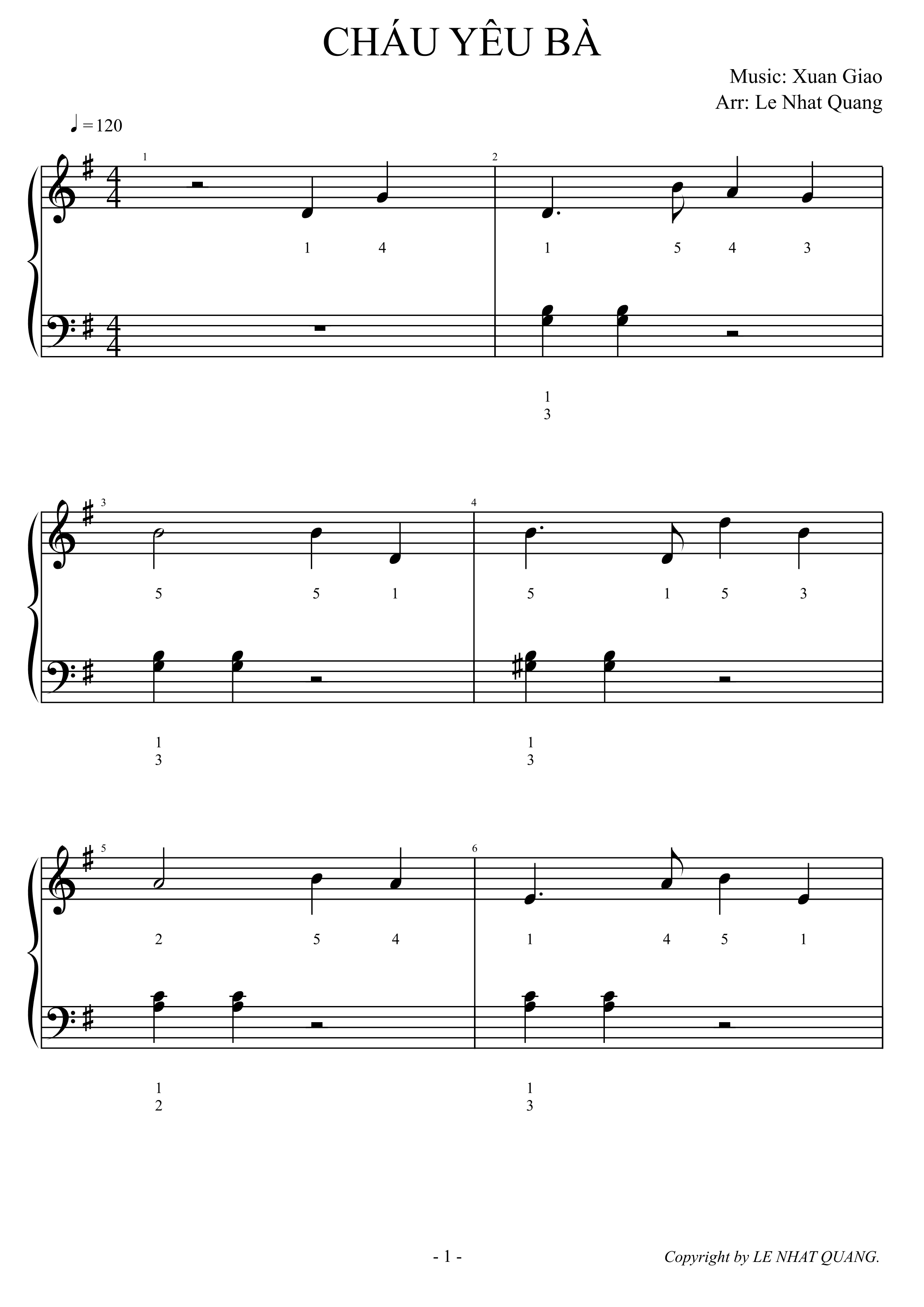 CHÁU YÊU BÀ (arr. Le Nhat Quang)