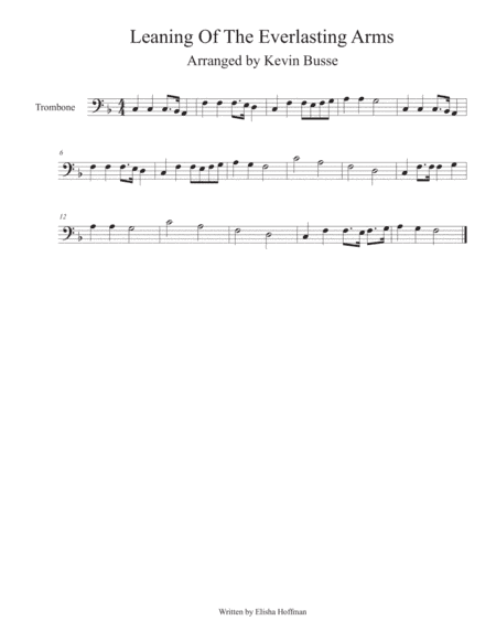 Leaning Of The Everlasting Arms - Trombone (arr. Kevin Busse)
