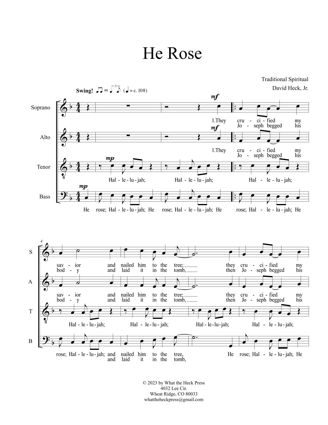 He Rose (arr. David Heck, Jr.)