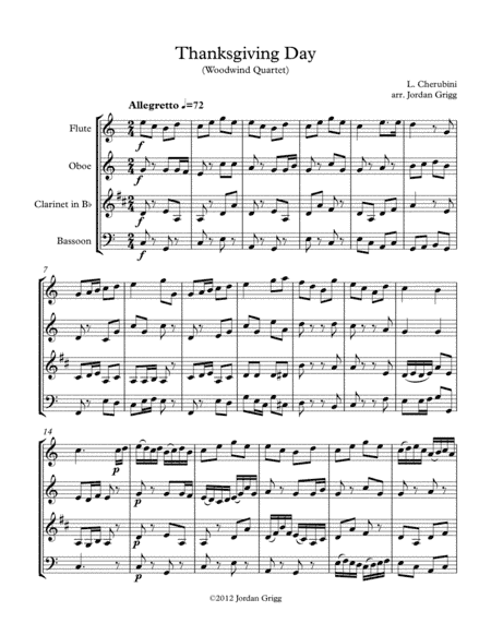 Thanksgiving Day (Woodwind Quartet) (arr. Jordan Grigg)
