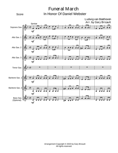 Funeral March - In Honor of Daniel Webster (arr. Gary Bricault)