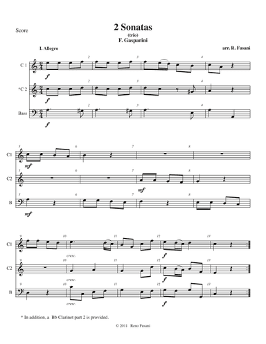 Two Sonatas (arr. Reno Fusani)