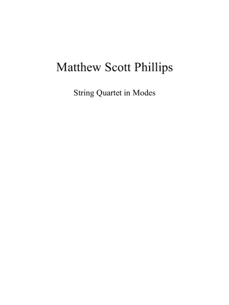 String Quartet No.3 "In Modes"