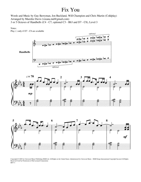 Fix You (arr. Mareike Davis)