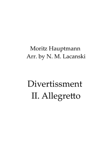 Divertissment II. Allegretto (arr. Nick Lacanski)