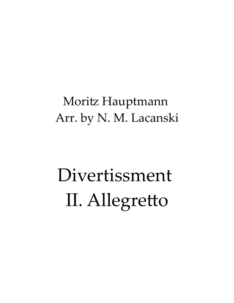 Divertissment II. Allegretto (arr. Nick Lacanski)