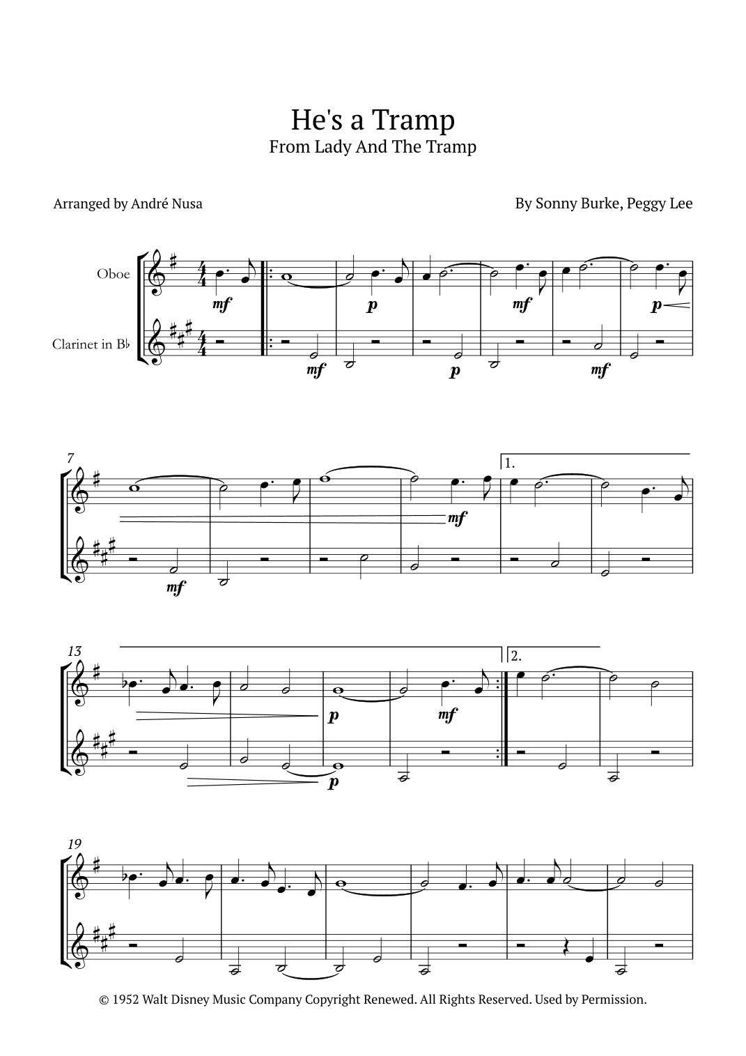 He's A Tramp (arr. André Nusa)