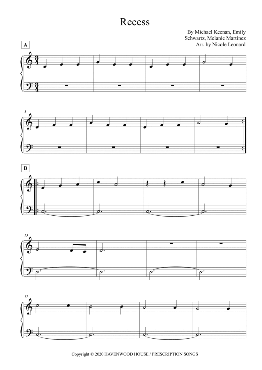 Recess (arr. Nicole Leonard)