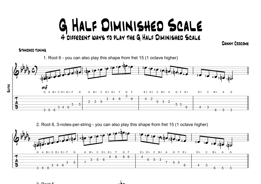 G Half Diminished Scale (4 Ways to Play)