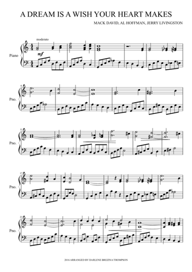 A Dream Is A Wish Your Heart Makes (arr. Darlene Fedele Thompson)