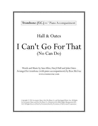 I Can't Go For That (arr. Ross McCrae)