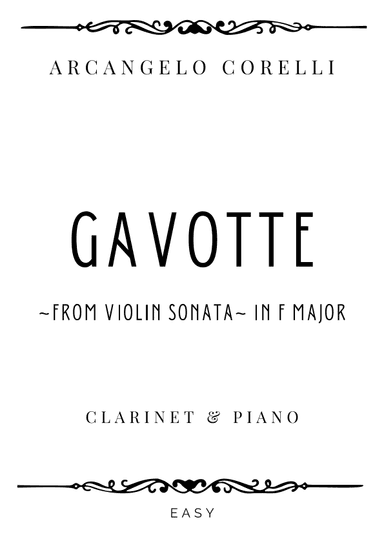 Corelli - Gavotte (from Violin Sonata) in F major - Easy (arr. Piacere Music Sheets)