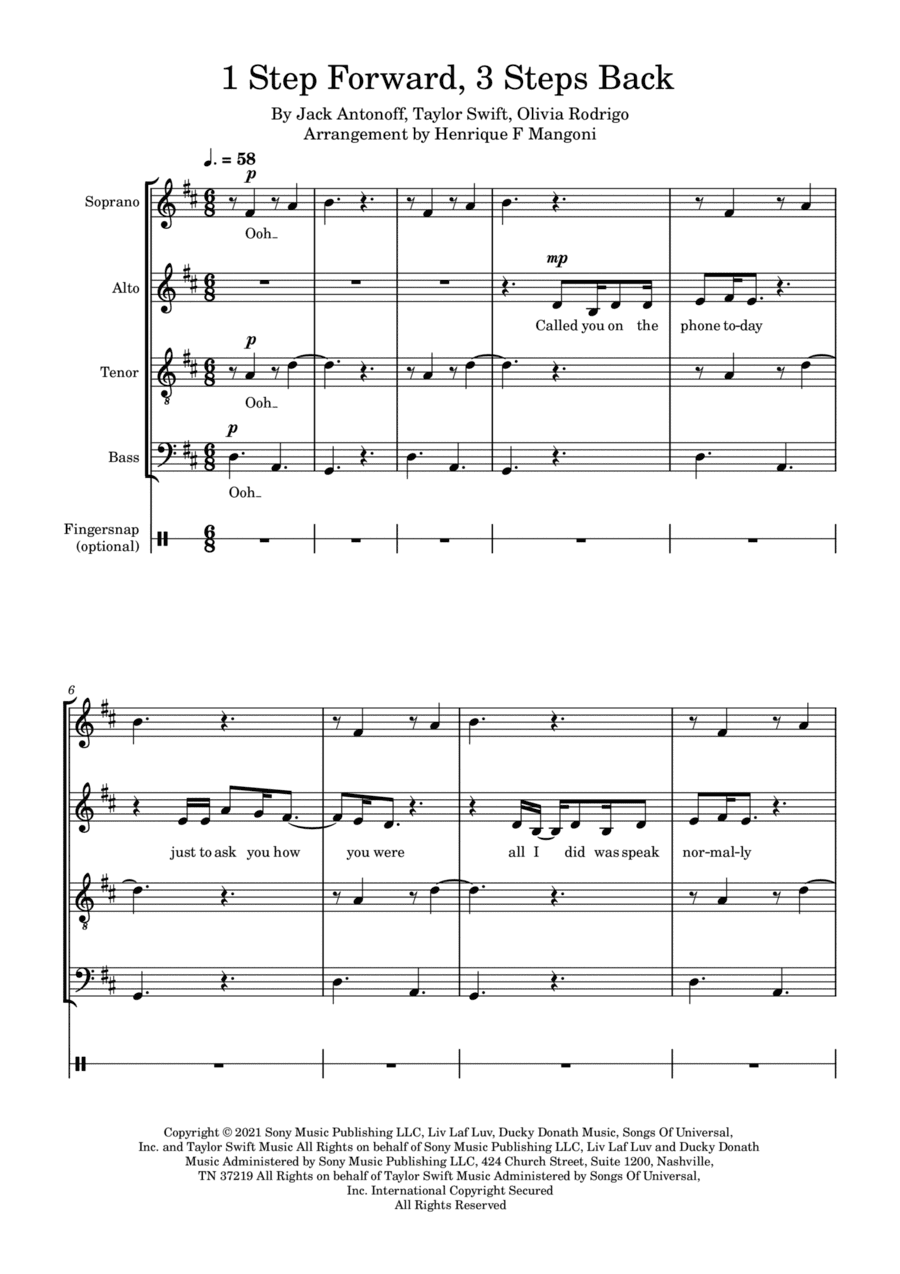 1 Step Forward, 3 Steps Back (arr. Henrique F Mangoni)