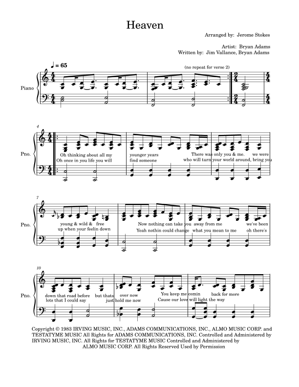 Heaven (arr. Jerome Stokes)