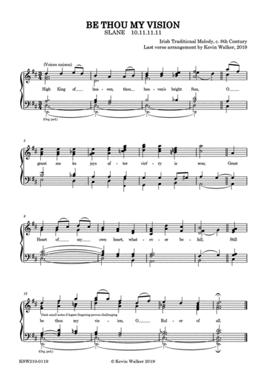 "Slane" Hymn Tune Last Verse Arrangement (D) (arr. Kevin Walker)