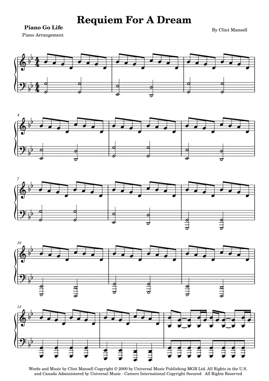 Requiem For A Dream (arr. Piano Go Life)