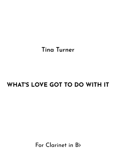 What's Love Got To Do With It (arr. Jireh J.)