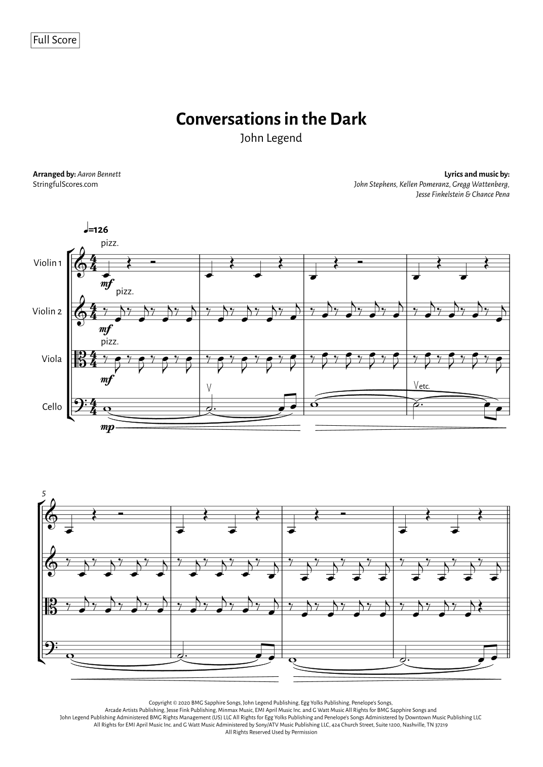 Conversations In The Dark (arr. Aaron Bennett)