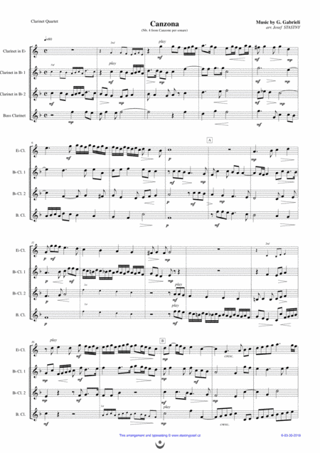 Canzona (Nb. 4) (arr. Josef STASTNY)