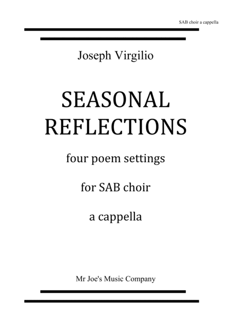 SEASONAL REFLECTIONS for SAB choir a cappella
