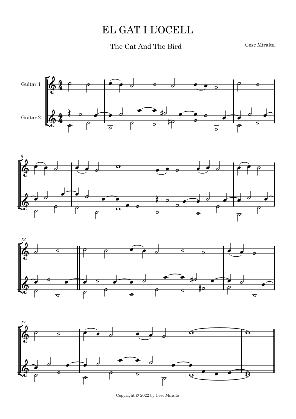 EL GAT I L'OCELL Guit. & Guit.