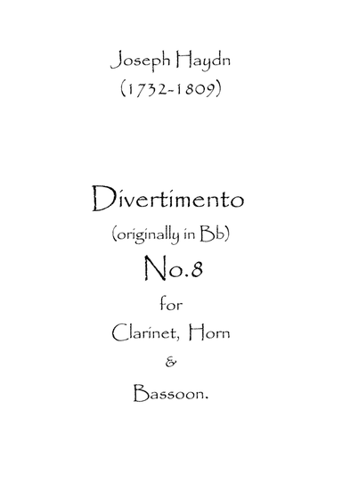 Divertimento (originally in Bb) No.8 (arr. Spence Bundy)